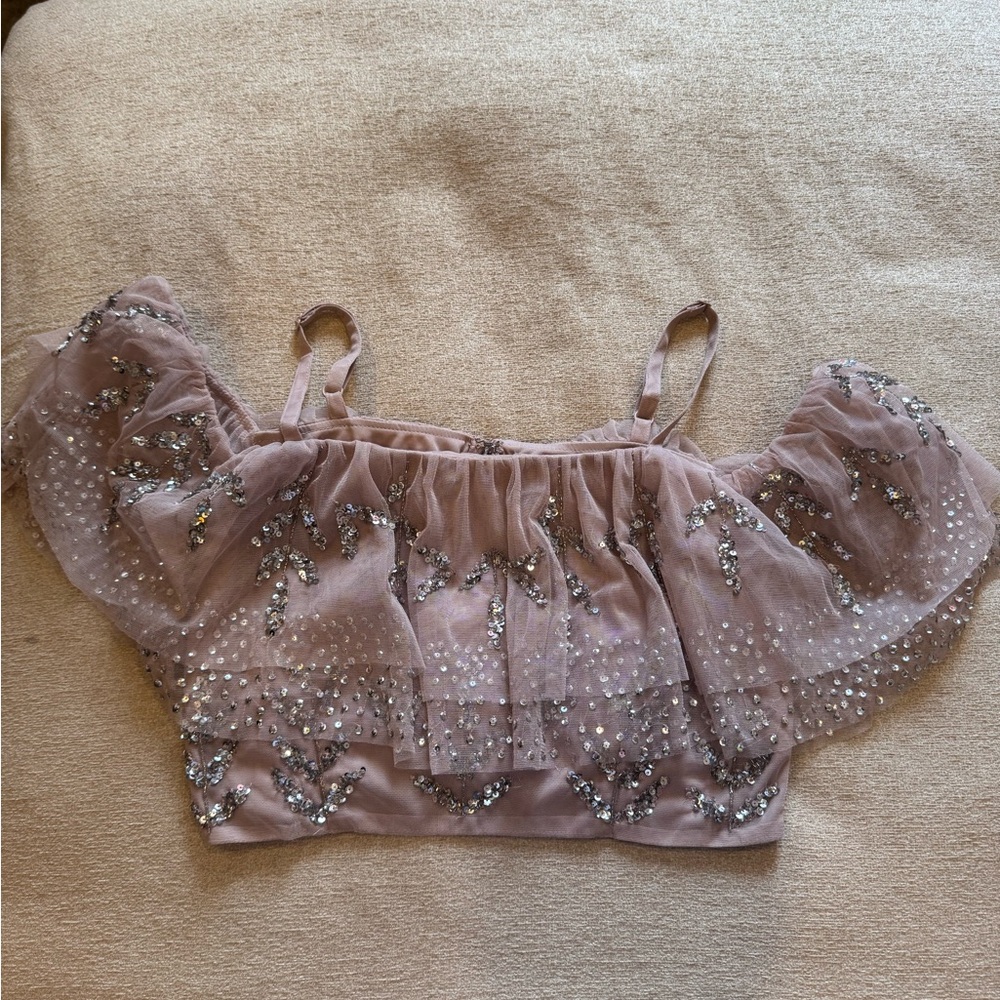 Sequin crop top